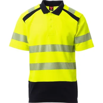 Pánská mikina Pánská pracovní reflexní polokošile ROAD, Payper Barva: ŽLUTÁ FLUO/NÁMOŘNICK, Velikost: S