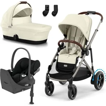 Dětské zboží Cybex e-Gazelle S 2025 + Gazelle S Cot + Cloud T i-Size + Base T + adaptéry - Seashell Beige
