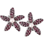 Granát Turnov Český Granát stříbrné náušnice květ s perlou