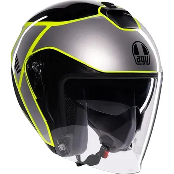 Helma na motorku AGV IRIDES E2206 DAVAO BLACK/GREY/YELLOW FLUO vel. 2XL