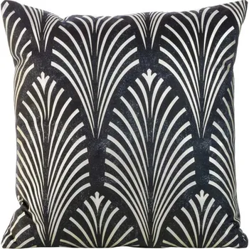 Povlak na polštářek Dekorační povlak na polštář grafitový se stříbrným vzorem 45x45 cm