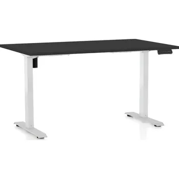 Psací stůl Výškově nastavitelný stůl OfficeTech B, 120 x 80 cm, bílá podnož, černá