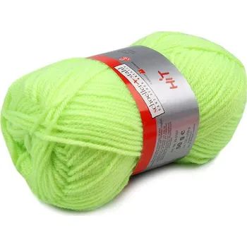 Příze Hit Pletací příze 50 g - 6 (0033) zelená limetková neon