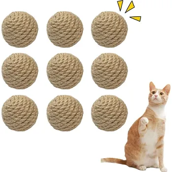 Hračka pro kočku Hračka pro kočky ručně vyrobená sisalová interaktivní míček | 5ks