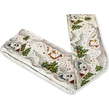 Stuha stuha taftová ZIMNÍ KRAJINA SNĚHOVÁ - , 37mm