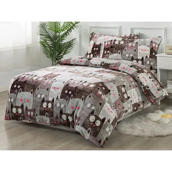 Povlečení XPOSE® Prodloužené mikroplyšové povlečení CATS Exclusive 140x220 cm, 70x90 cm, Mikroplyš + Prodloužená možnost vrácení zboží do 50 dnů