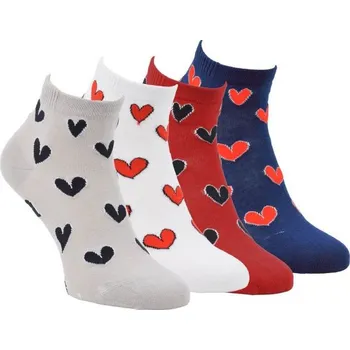 Dámské ponožky Dámské kotníkové bavlněné srdíčkové ponožky Zdravé ponožky 39-42 mix barev
