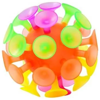 Hračka pro nejmenší SPORTO Míček s přísavkami a světlem, 10cm