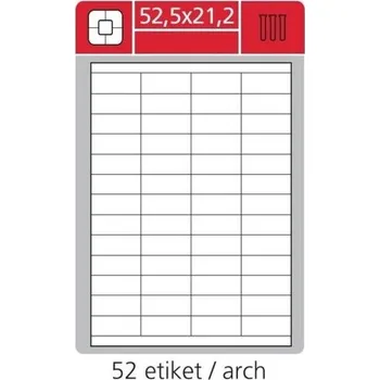 Speciální papír Etikety Economy 52,5x21,2 mm, matné, bílé, 100 listů