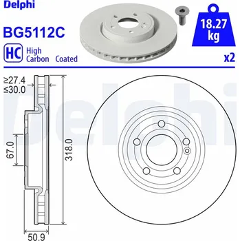 Brzdový kotouč Brzdový kotouč DELPHI BG5112C