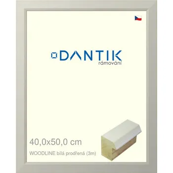 Rám na obraz DANTIK rámeček 40x50 | WOODLINE bílá prodřená (Sklo Čiré) (Vyrobeno s láskou u nás v DANTIKU)