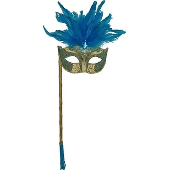 Karnevalová maska Funny Fashion Benátská maska škraboška s peřím