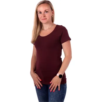 Dámské tričko Dámské tričko Brigita, krátký rukáv, bordo S/M