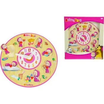 Simba Dřevěné vkládací hodiny Máša a medvěd