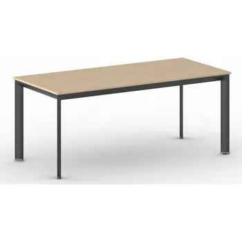 Psací stůl Jednací kancelářský stůl PRIMO INVITATION, 180x80 cm, černá podnož, buk