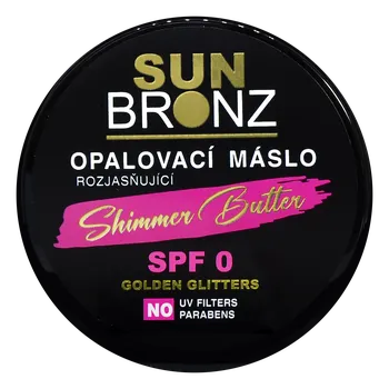 Přípravek na opalování Vivaco Sunbronz rozjasňující máslo s třpytivým efektem SPF0 100 ml