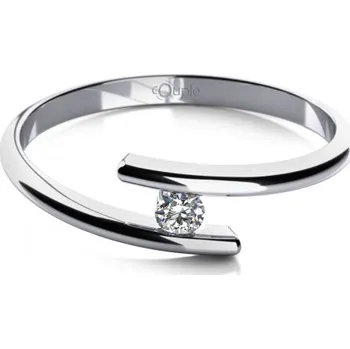 Prsten Couple, Zásnubní prsten Colet, bílé zlato se zirkonem, vel. 55, prům. 17.5 mm, 585-68-1-0649.1B00.0.55.001