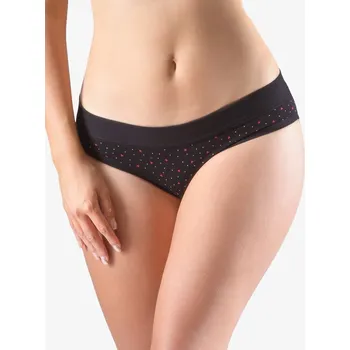 Kalhotky Gina Dámské francouzské kalhotky 14158P Černá- Červená 38-40