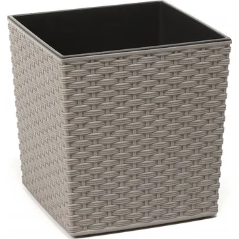 Květináč Lamela Juka Eco Wood Rattan 25 x 25 x 26 cm