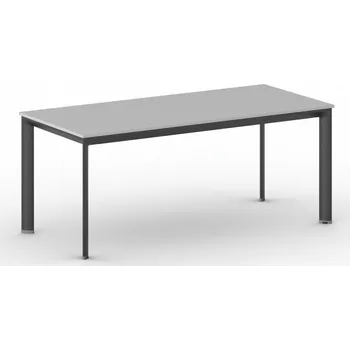 Psací stůl B2B Partner Jednací kancelářský stůl PRIMO INVITATION, 180x80 cm, černá podnož, šedá