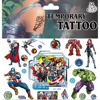 Odstranitelné tetování Dětské dočasné tetování - THE AVENGERS 8 (Značka: TAKARA TOMY)