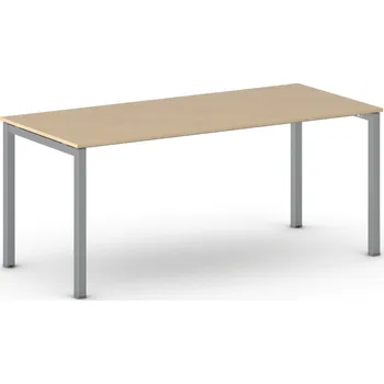 Psací stůl B2B Partner Jednací kancelářský stůl PRIMO SQUARE, 180x80 cm, šedostříbrná podnož, buk