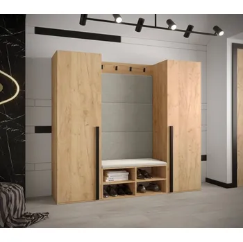 Předsíňová stěna Předsíňová stěna Miro 9 - dub Craft Barva: Béžová - Manila 02