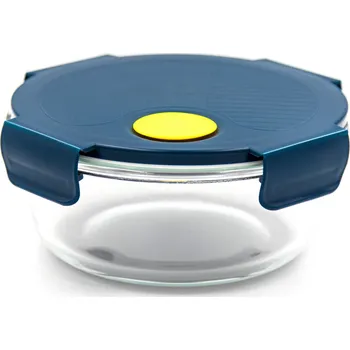 Dóza na potraviny 3Pagen Skleněná dóza s víkem modrá 650ml