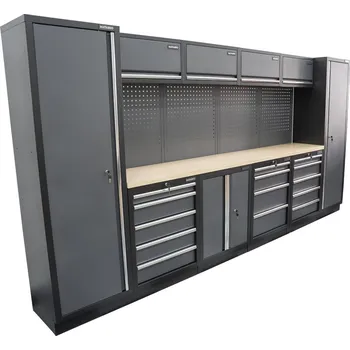 Matabro AKČNÍ SET Sestava 10 ks dílenského nábytku SET-CA01043 s dřevěnou pracovní deskou MB-TGW53