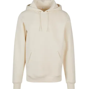 Pánská móda Teplá mikina Build Your Brand s kapucí a kapsama, 70% bavlna Barva: béžová krémová, Velikost: 4XL BY011