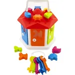 Teddies Vkládačka domeček s klíči a se zvířátky 19x20x19 cm