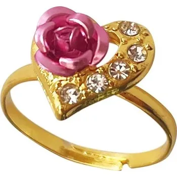 Prsten Dětský prstýnek se srdcem a růží