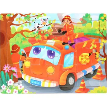 Puzzle Dřevěné puzzle pro nejmenší (M) - HASIČSKÉ AUTO (Značka: SKXNIER)