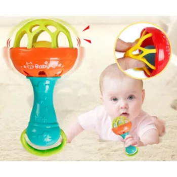 Chrastítko s kousátkem - ORANŽOVO ZELENÉ (Značka: YANUO)