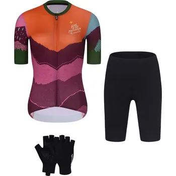 cyklistický dres RIVANELLE Cyklistický mega set - SERENITY - červená/fialová/černá