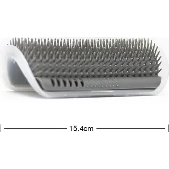 Kartáč pro zvířata Masážní hřeben pro kočky se škrábadlem - Dlouhá elegantní šedá