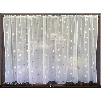 Záclona Metrážová vyšívaná voálová záclona Triangle (Vyšívaný voál výška 120 - 280cm)