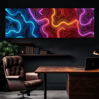 Obraz Obraz na plátně - Neonové orgie FeelHappy.cz Velikost obrazu (šířka x výška): 60 x 20 cm