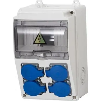 Rozvaděč DAMIJA Skříň Set 10 zásuvková 7M 4x230V - 7 modulů s jističi a chráničem 6kA ZS_SET10_6KA