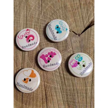 Knoflík Dřevěný dekorační knoflík Handmade mix 10 ks barva přírodní