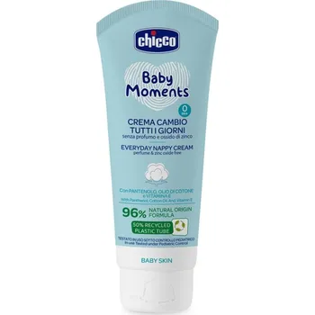 CHICCO Krém na dětský zadeček Baby Moments bez parfému na každý den 100ml, 0m+