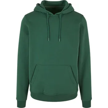 Pánská mikina Teplá mikina Build Your Brand s kapucí a kapsama, 70% bavlna Barva: zelená tmavá, Velikost: XS BY011