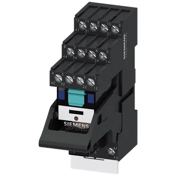 Relé zásuvné relé kompletní přístroj DC24V, 4 přepínací kontakty LED modul, červen...