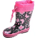 Dětské holínky Wolf Y2201A tmavé s motýlky