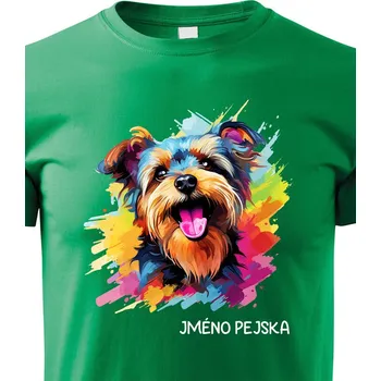 Chlapecké tričko Dětské tričko Jorkšírský teriér, Barva Zelená, Velikost 110 cm/4 roky, Canvas Dětské tričko 2643