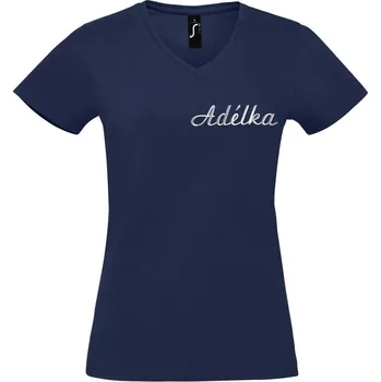 Dámské tričko Astoreo Dámské bavlněné tričko do V personalizované tmavě modrá S
