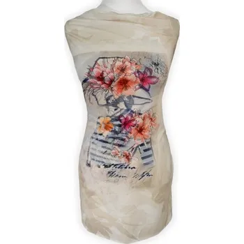 Úplet PANEL BÉŽOVÝ VZOR Vis/Ly 267 - metrový textil - Béžový+barevný, 155 cm