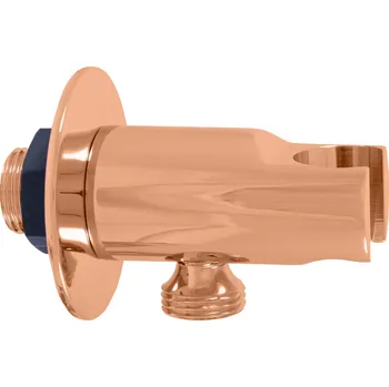 Tyč na sprchový závěs Slezák Rav nástěnný držák sprchy s vývodem pro hadici lesklá růžová zlatá MD0614RZRL