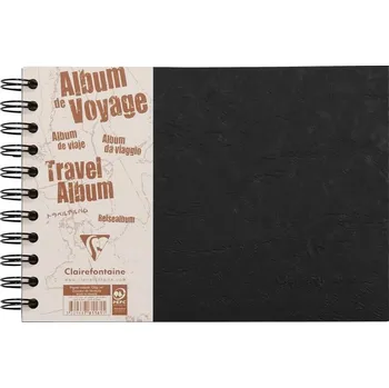 Fotoalbum Clairefontaine Album kroužkové černé cestovní (120;160g/m2, 40 listů) 21×14,8cm