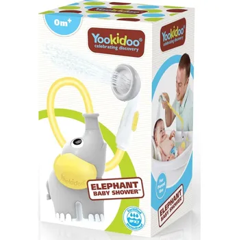 teploměr do vody pro miminko YOOKIDOO Dětská sprcha slon - šedožlutá
